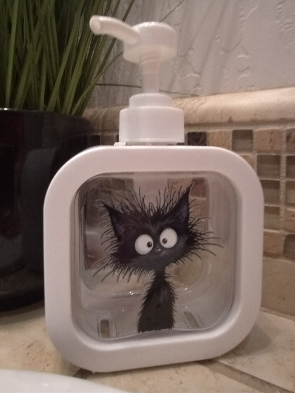 Soap, Lotion, Hand Sanitizer Dispenser w/ Pkayful Black Cat Design - Picture 3 of 7